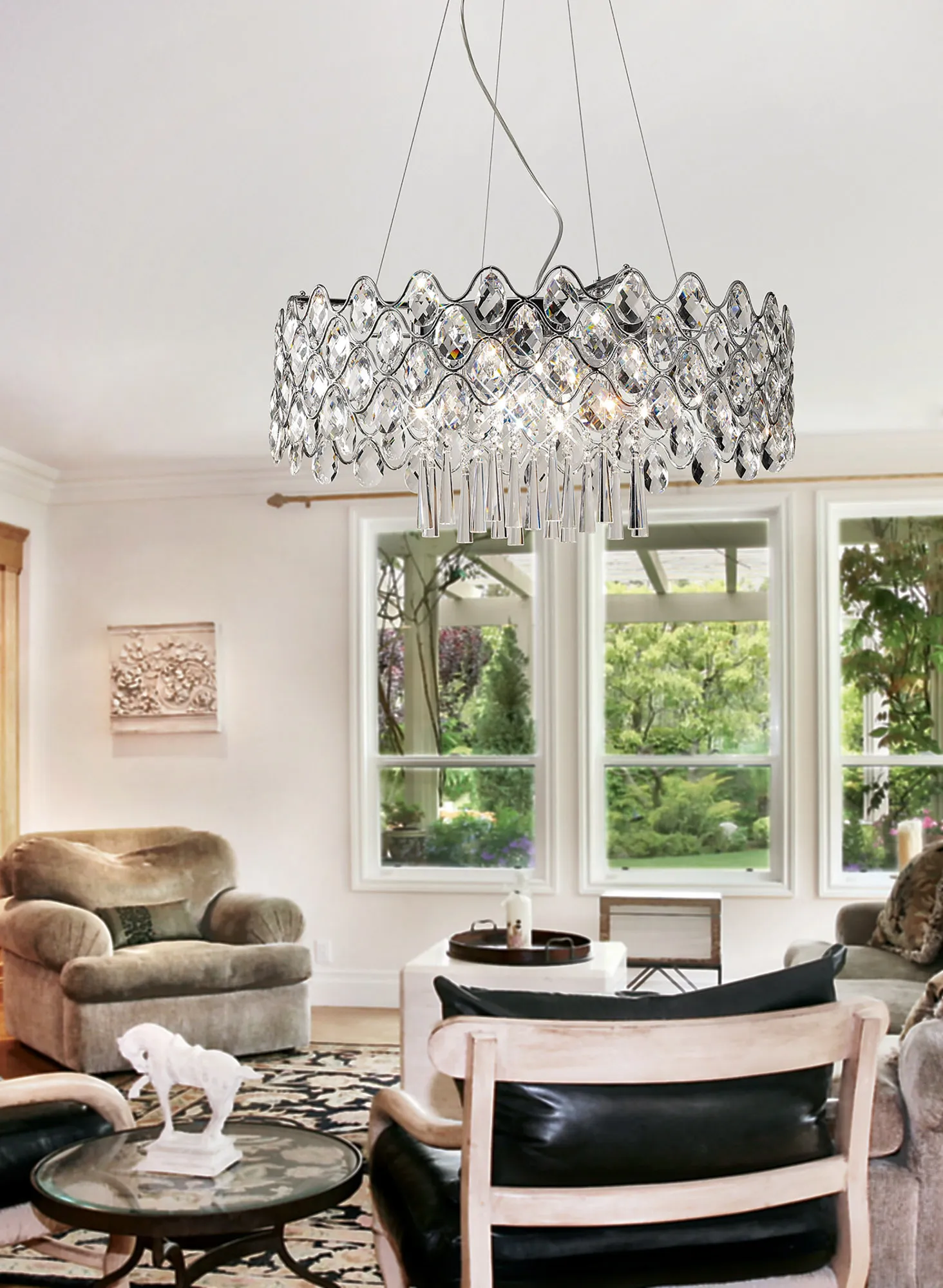 Kenzie Crystal Ceiling Lights Diyas Statement Crystal Fittings
